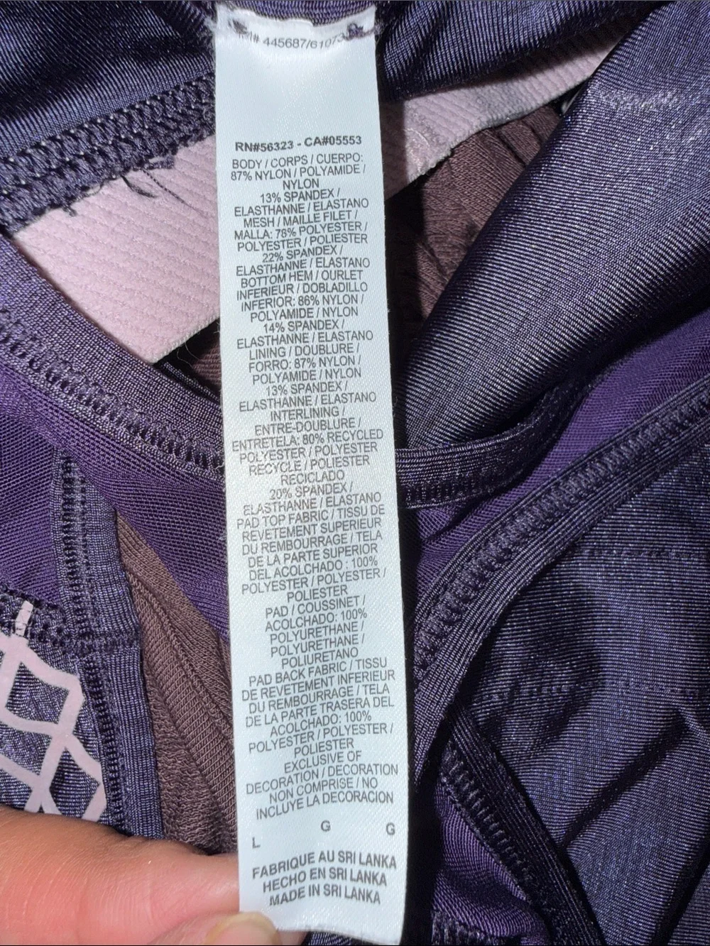 Nike pro hyper classic Purple Sports Bra racer back large dri fit pullover gym